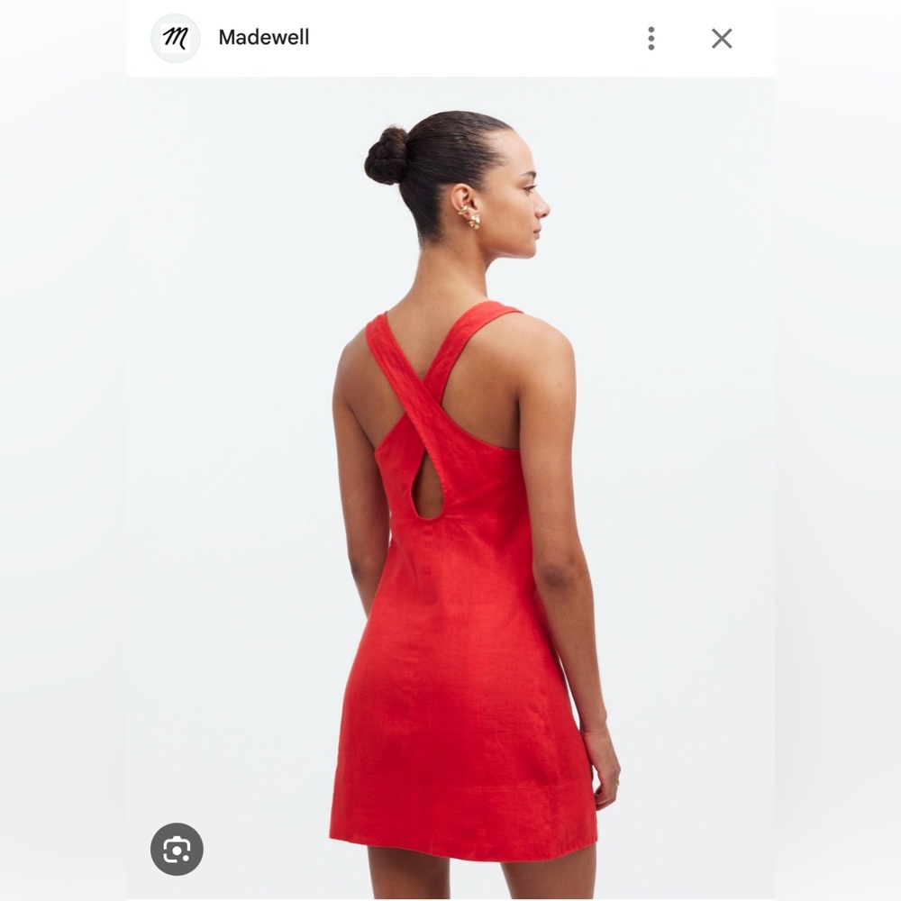 Madewell Red Cross-Back A-Line Dress Mini